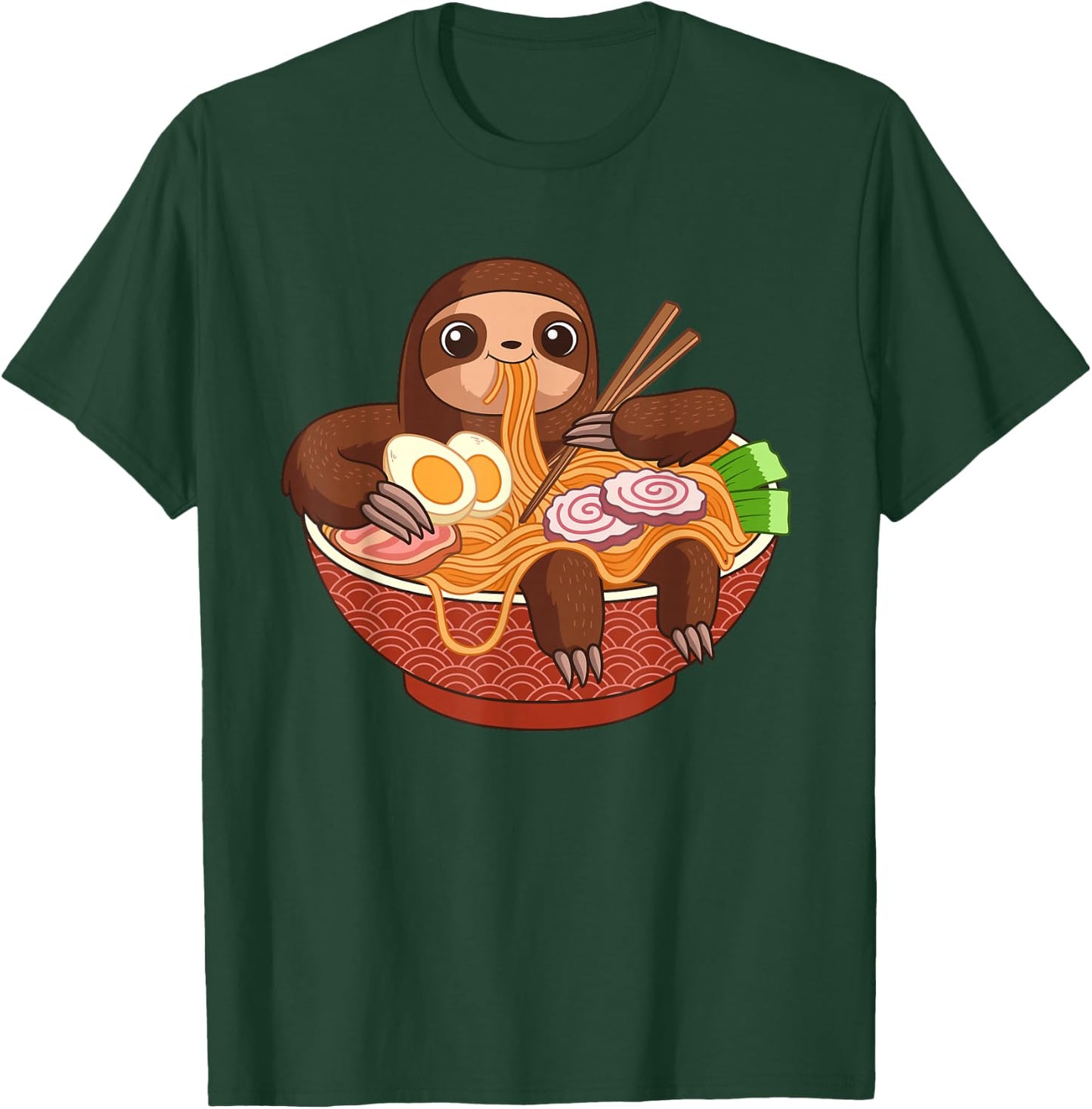 Kawaii Cute Anime Sloth Otaku Japanese Ramen Noodles T-Shirt - T-Shirt | Forest