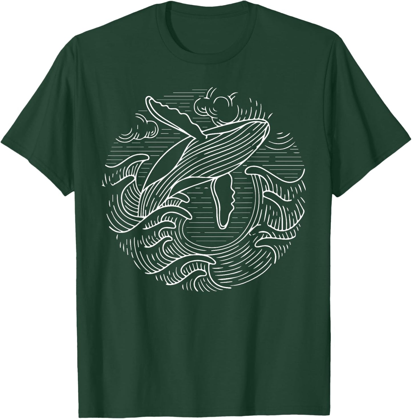 Whale Shirt Ocean Waves Humpback Whale T-Shirt - T-Shirt | Forest