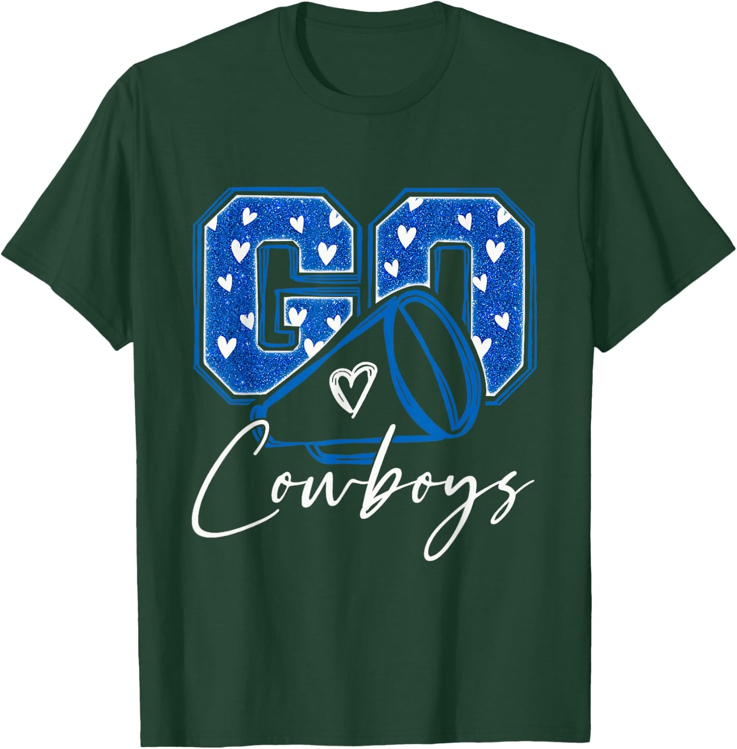 Go Cheer Cowboys Design Gift Women Girls T-Shirt - T-Shirt | Forest