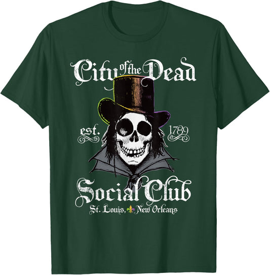 New Orleans Voodoo Doctor Goth Skull Halloween T-Shirt - T-Shirt | Forest