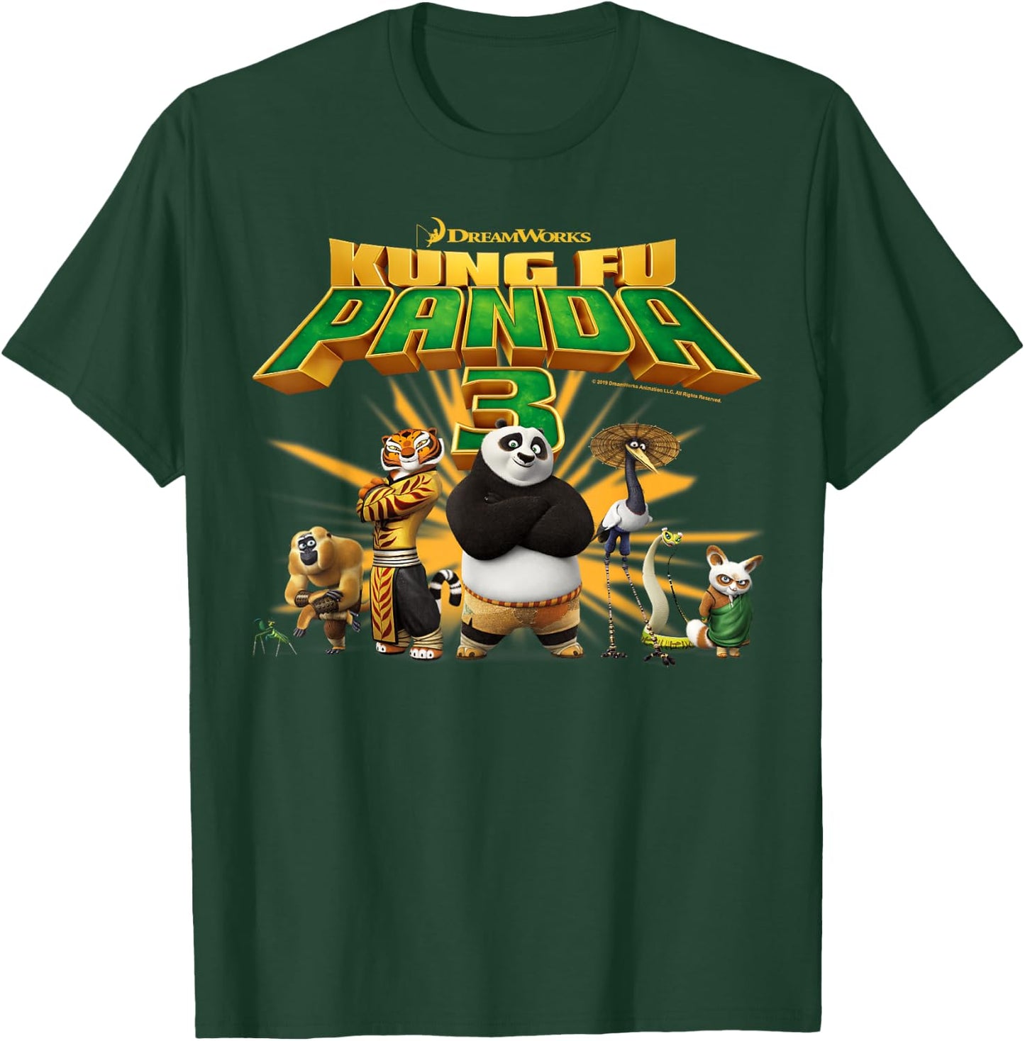 Kung Fu Panda 3 Po And The Furious Five Movie Logo T-Shirt - T-Shirt | Forest