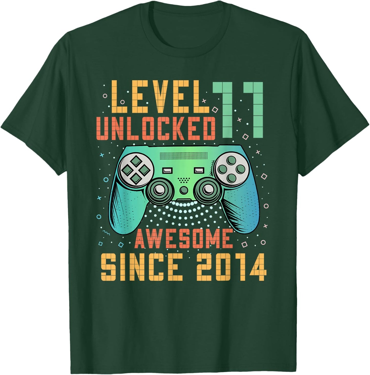 Level 11 Unlocked 11th Birthday 11 Year Old Boy Gifts Gaming T-Shirt - T-Shirt | Forest