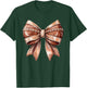 Coquette Bow American Football Thanksgiving Autumn - -Adults & Kids - Black - Short Sleeve - Size S (US) T-Shirt - T-Shirt | Forest