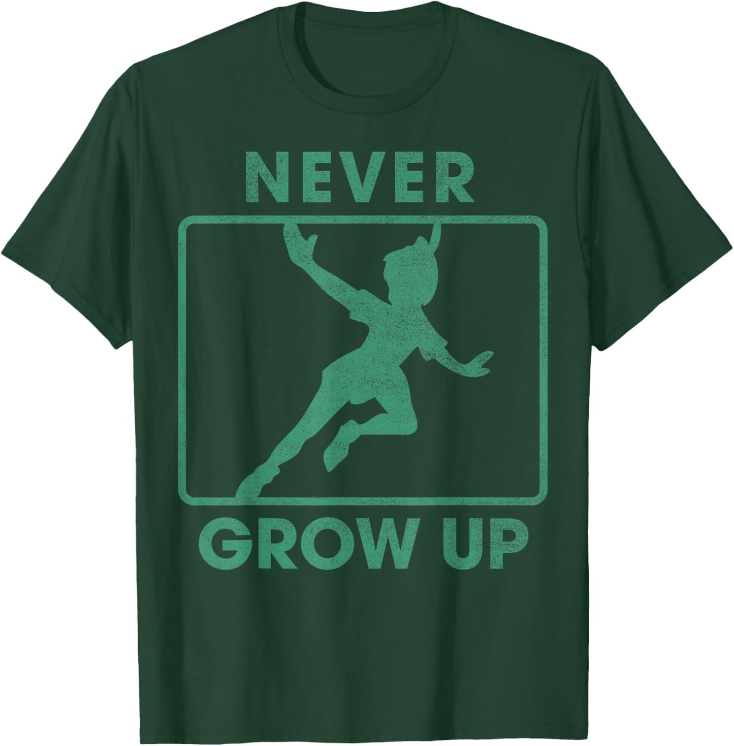 Disney Peter Pan Never Grow Up Silhouette Small T-Shirt - T-Shirt | Forest