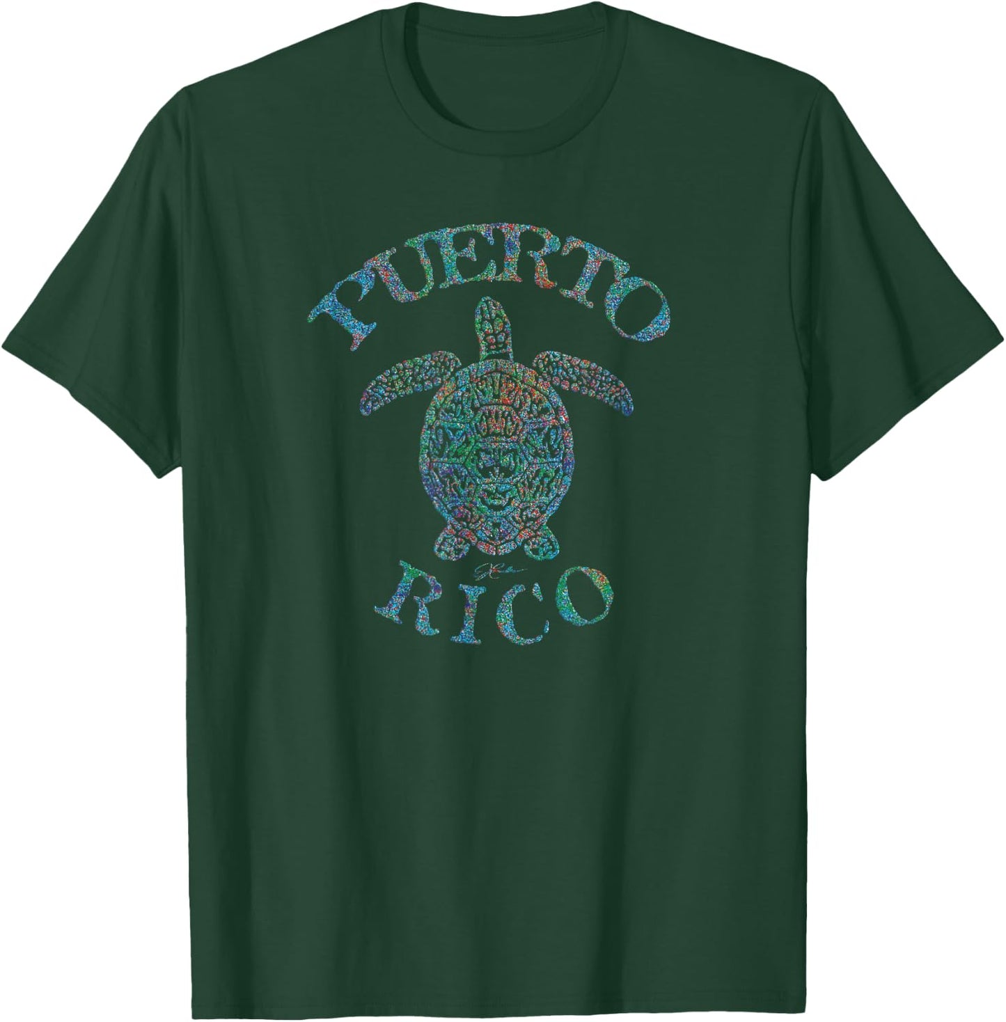 JCombs: Puerto Rico Sea Turtle (Distressed) T-Shirt - T-Shirt | Forest