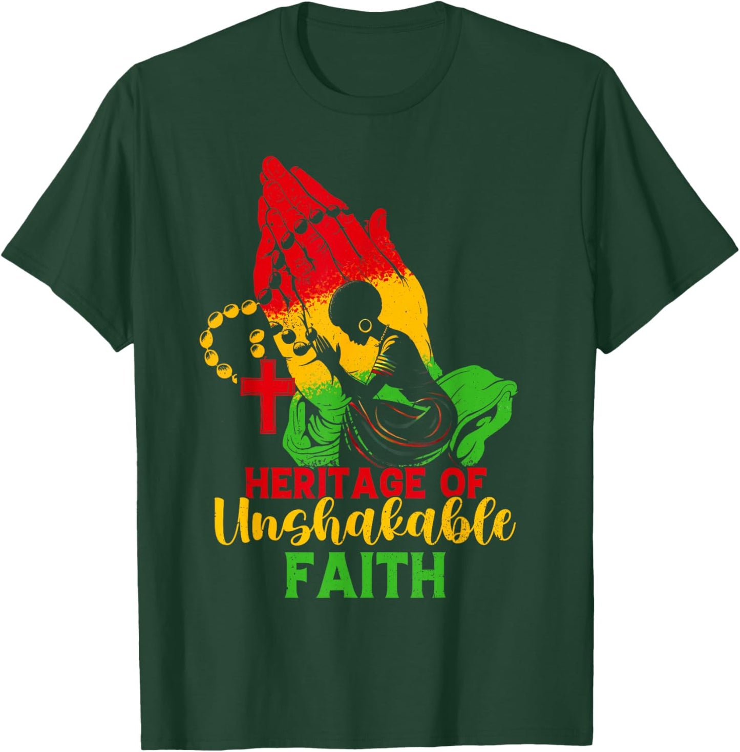 Black History Faith Christian -Adults Kids African American Christian T-Shirt - T-Shirt | Forest
