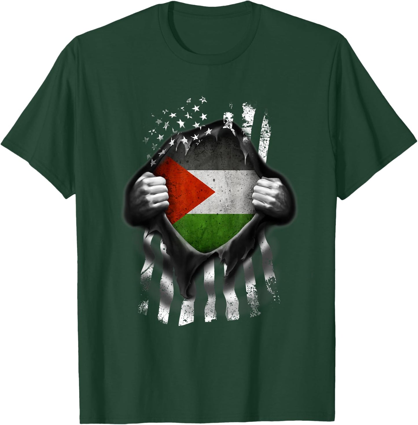 Palestinian American Flag T Shirt. Palestine National Flag T-Shirt - T-Shirt | Forest