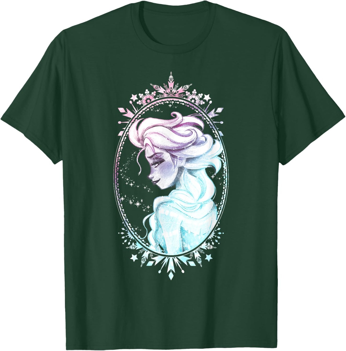 Disney Frozen Elsa Side Glance Framed in Winter Small T-Shirt - T-Shirt | Forest
