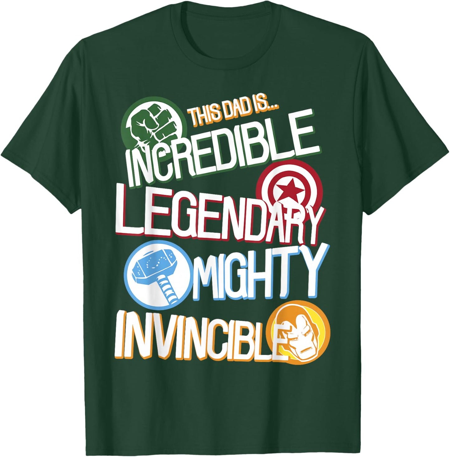 Marvel Comics Avengers Father's Day This Dad is Legendary T-Shirt - T-Shirt | Forest