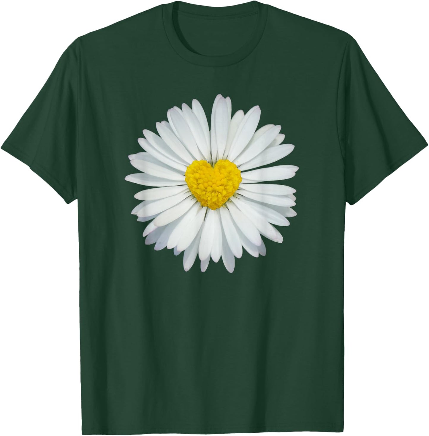 White and Yellow Heart Daisy Flower Rave T-Shirt - T-Shirt | Forest