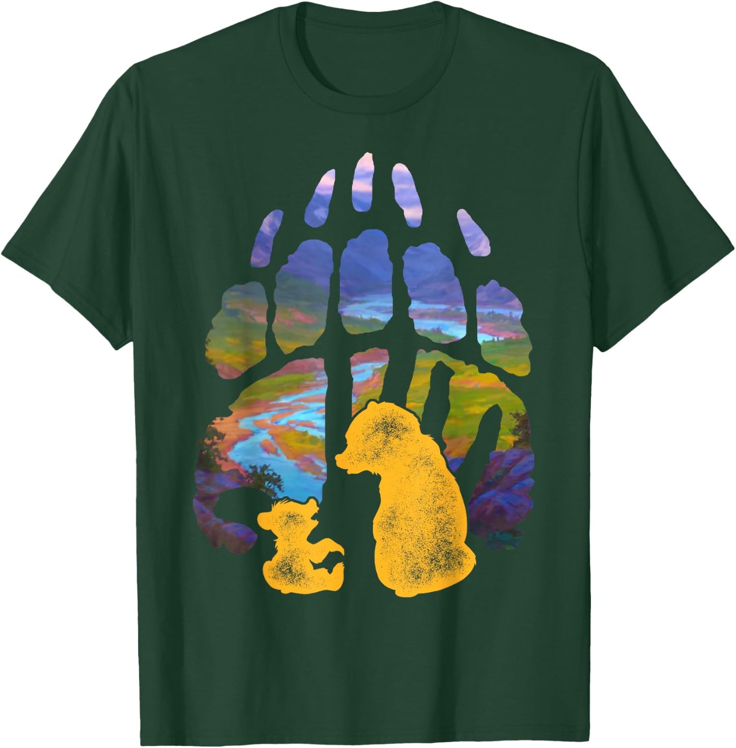 Disney Brother Bear Kenai Koda Paw Silhouette T-Shirt - T-Shirt | Forest