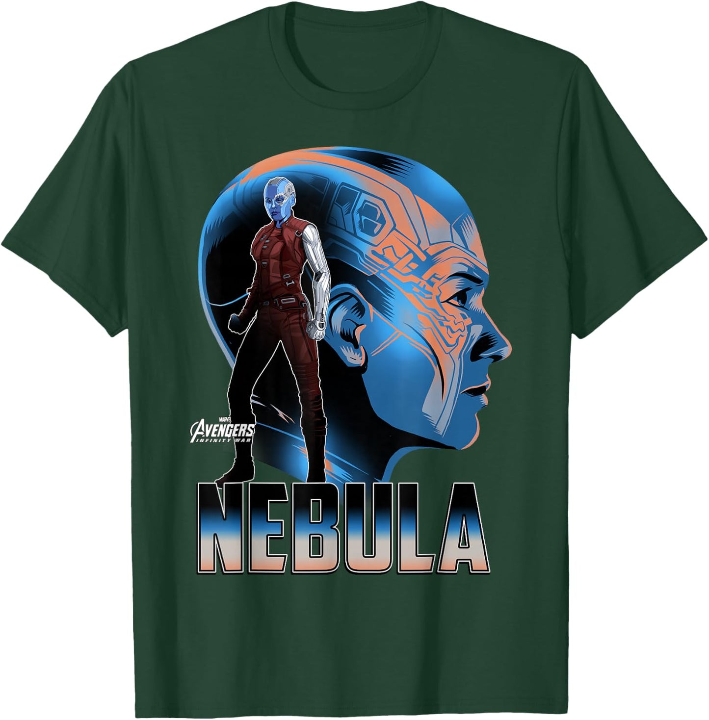 Marvel Infinity War Nebula Big Head Profile T-Shirt - T-Shirt | Forest