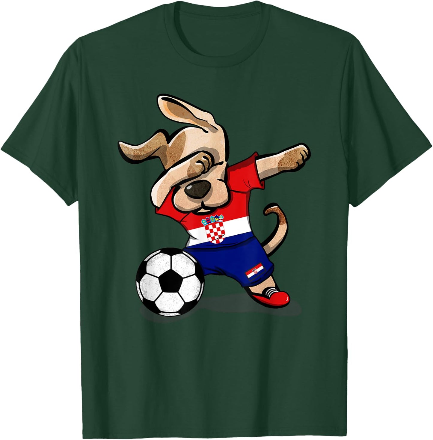 Dabbing Dog Croatia Soccer Fans Jersey Croatian Football T-Shirt - T-Shirt | Forest