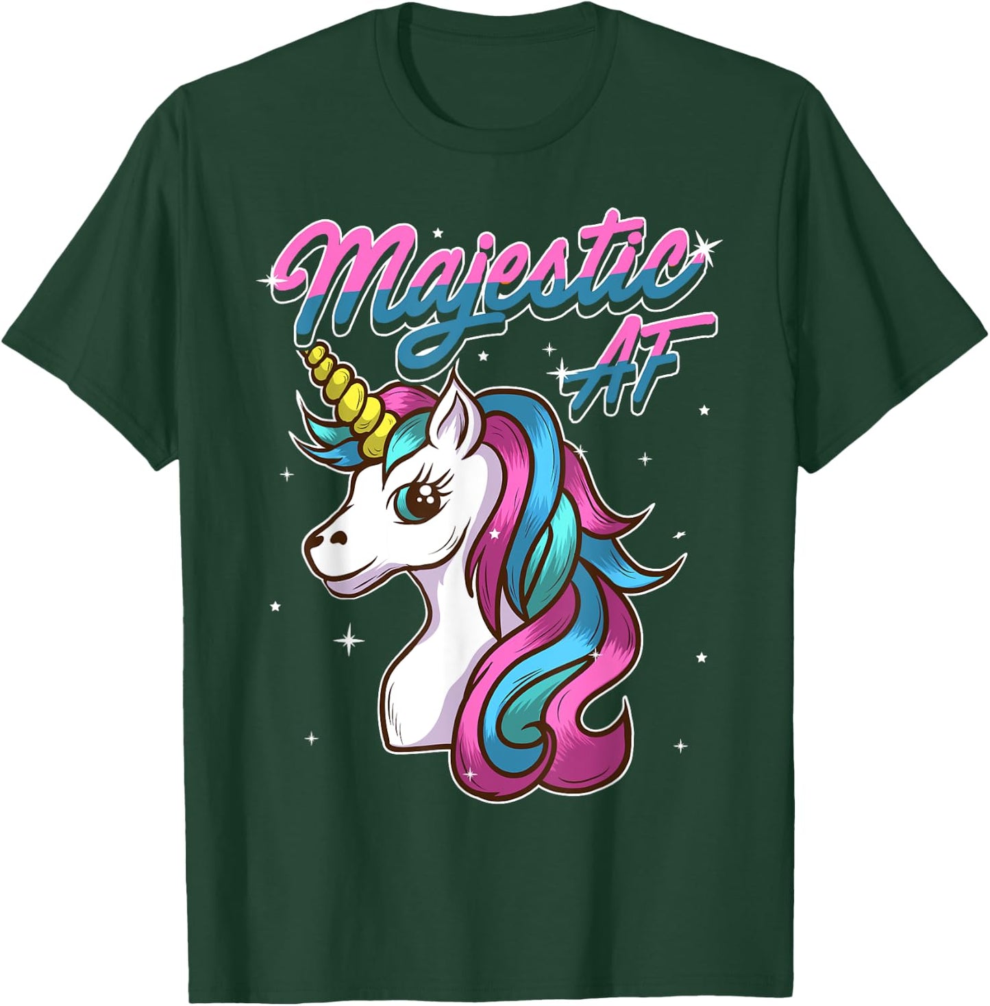 Unicorn T Shirt Majestic AF T Shirt Unicorn Shirts T-Shirt - T-Shirt | Forest