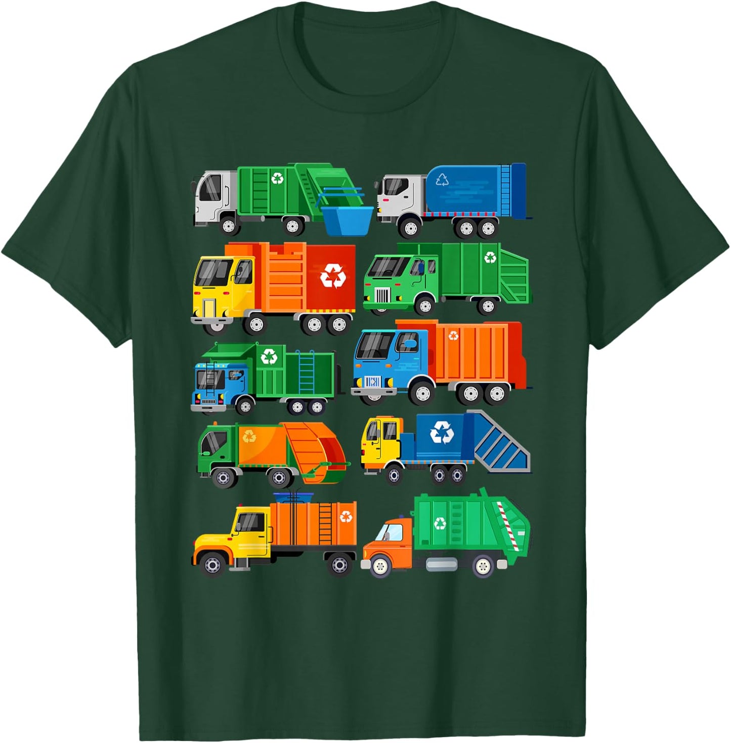 Garbage Truck Recycling Day Trash Waste Separation Birthday T-Shirt - T-Shirt | Forest