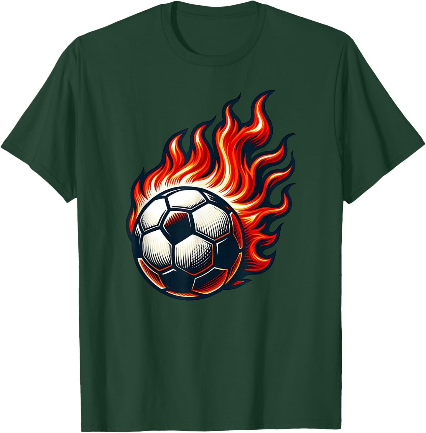 Flaming Soccer Ball T-Shirt - T-Shirt | Forest