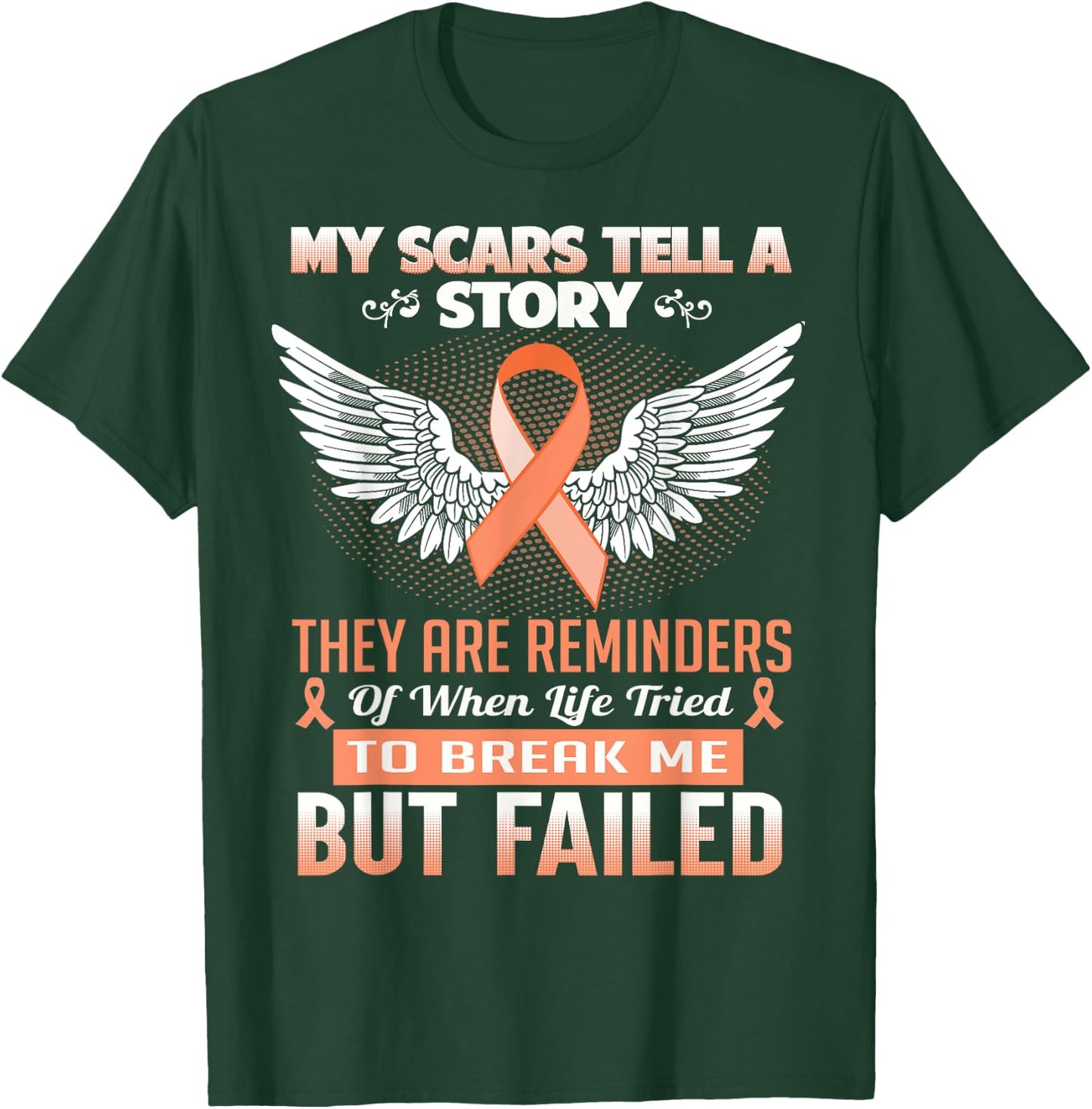My Scars Tell A Story - Uterine Cancer Awareness Shirt T-Shirt - T-Shirt | Forest
