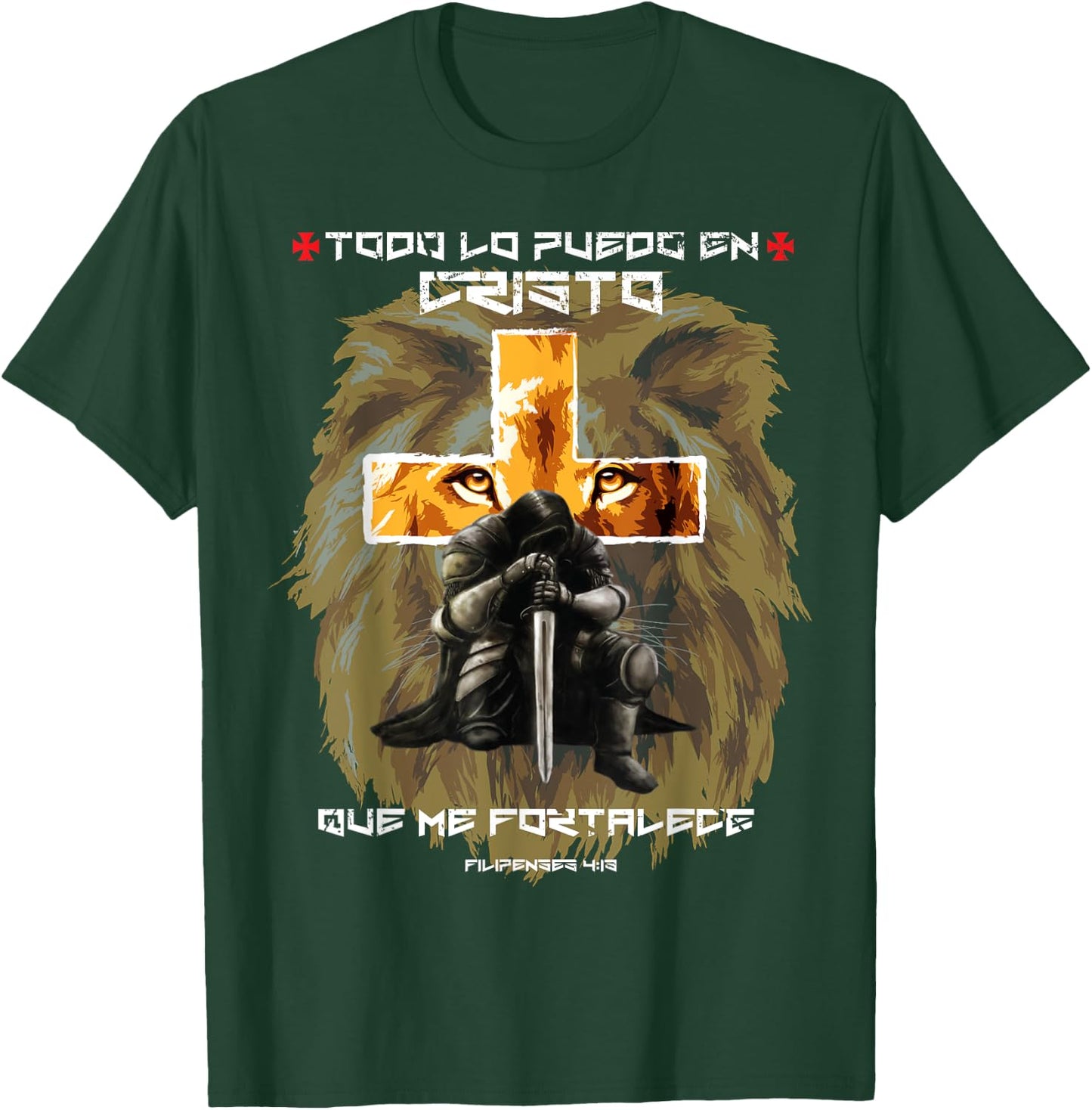 Filipenses 4 13 Spanish Gifts Regalos Cristianos Christian T-Shirt - T-Shirt | Forest