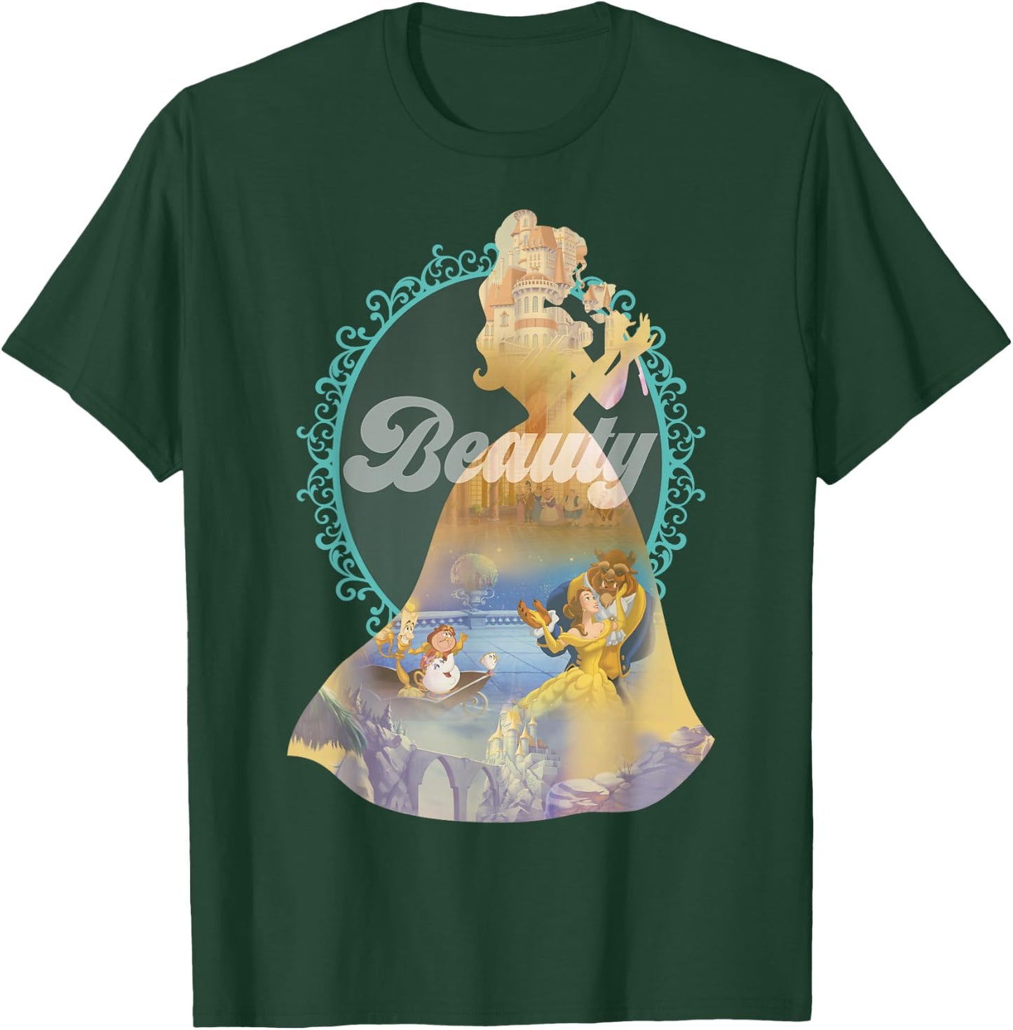 Disney Beauty and the Beast Enchanted Dance Belle Silhouette T-Shirt - T-Shirt | Forest