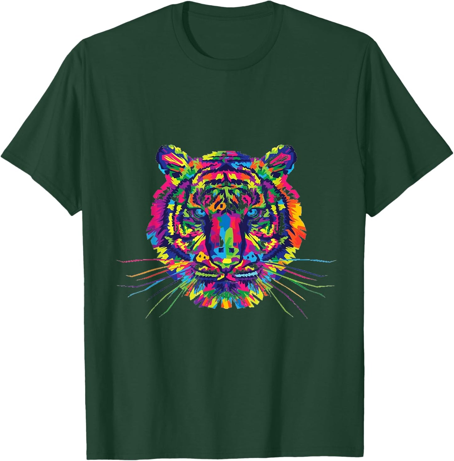 Tie Dye Tiger Tie Dyed Animal Whiskers T Shirt T-Shirt - T-Shirt | Forest