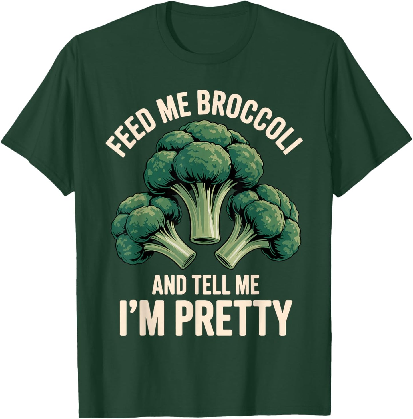Funny Broccoli Design Women Kids Vegan Broccoli T-Shirt - T-Shirt | Forest