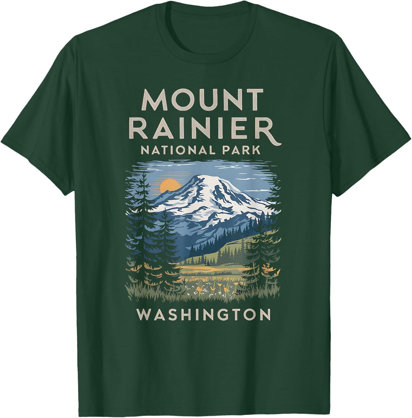 Stunning Mount Rainier National Park Scenic T-Shirt - T-Shirt | Forest