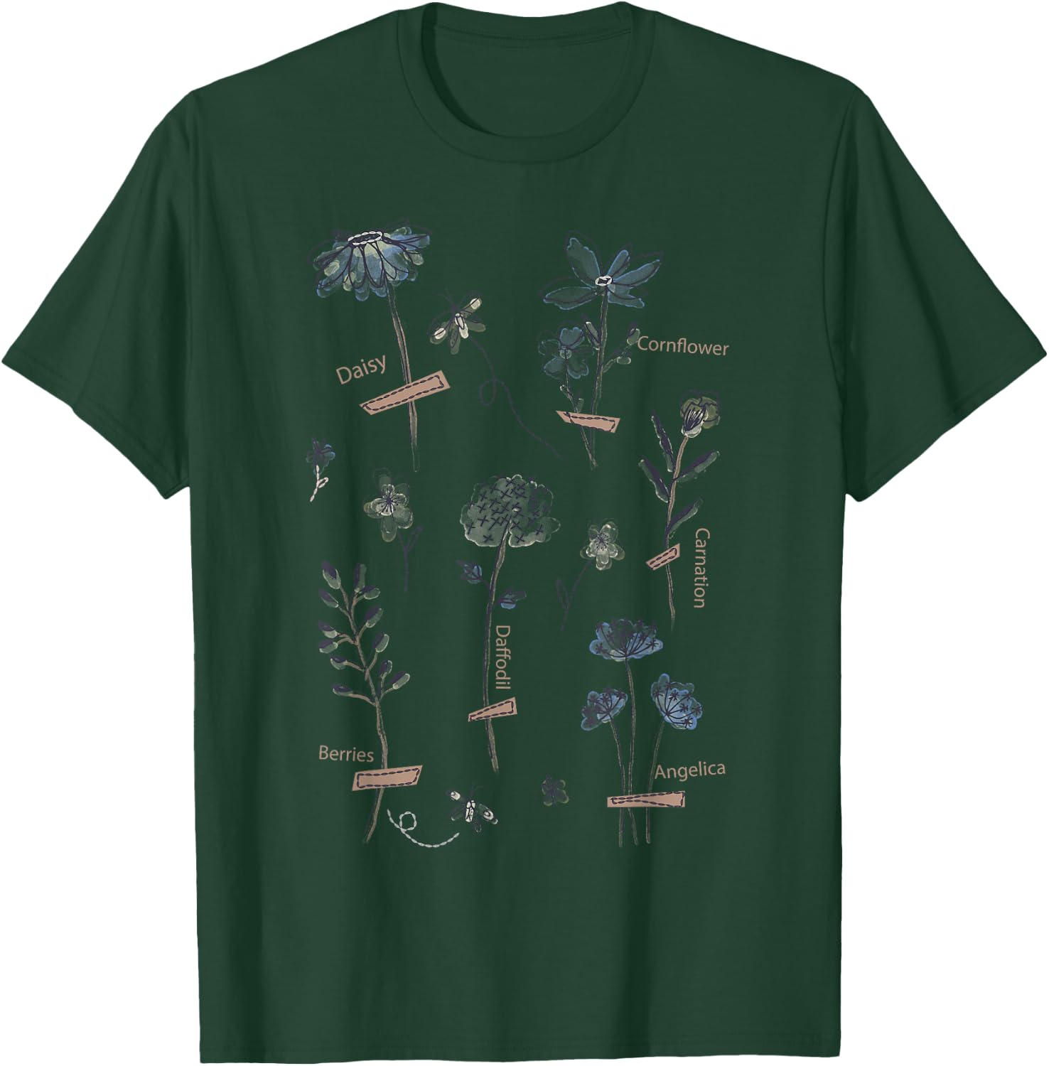 Plant These Save The Bees Botanical Vintage WildFlowers Girl T-Shirt - T-Shirt | Forest