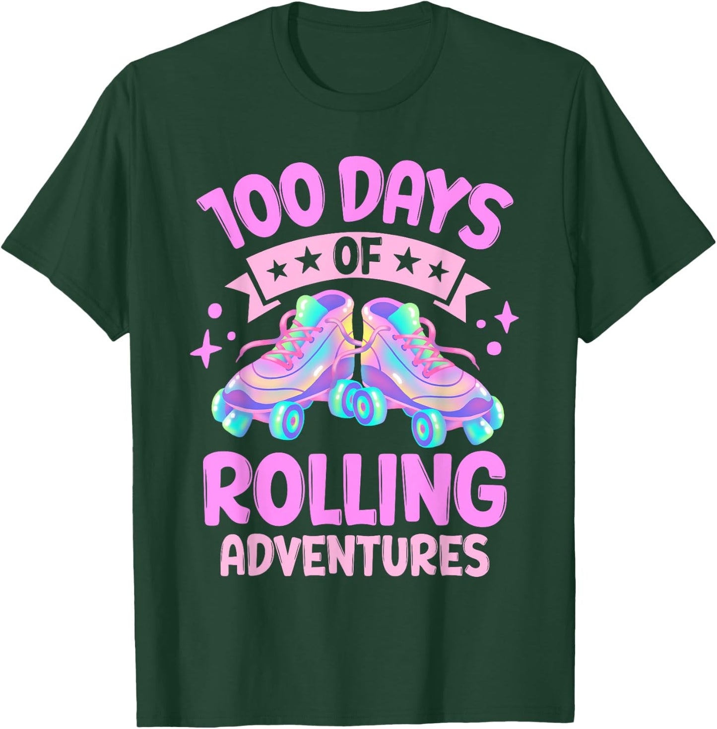 100 Days Of Rolling Adventures 100 Days Of School T-Shirt - T-Shirt | Forest