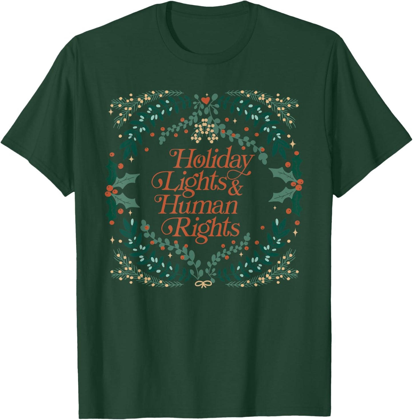 Retro Holiday Lights and Equal Rights Feminists Christmas T-Shirt - T-Shirt | Forest
