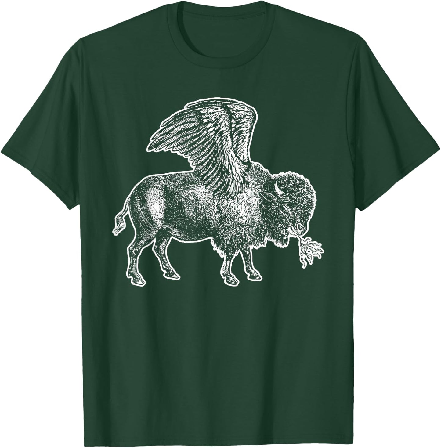 Funny Design Buffalo Wings Hot Foodie Chicken Bison Vintage T-Shirt - T-Shirt | Forest