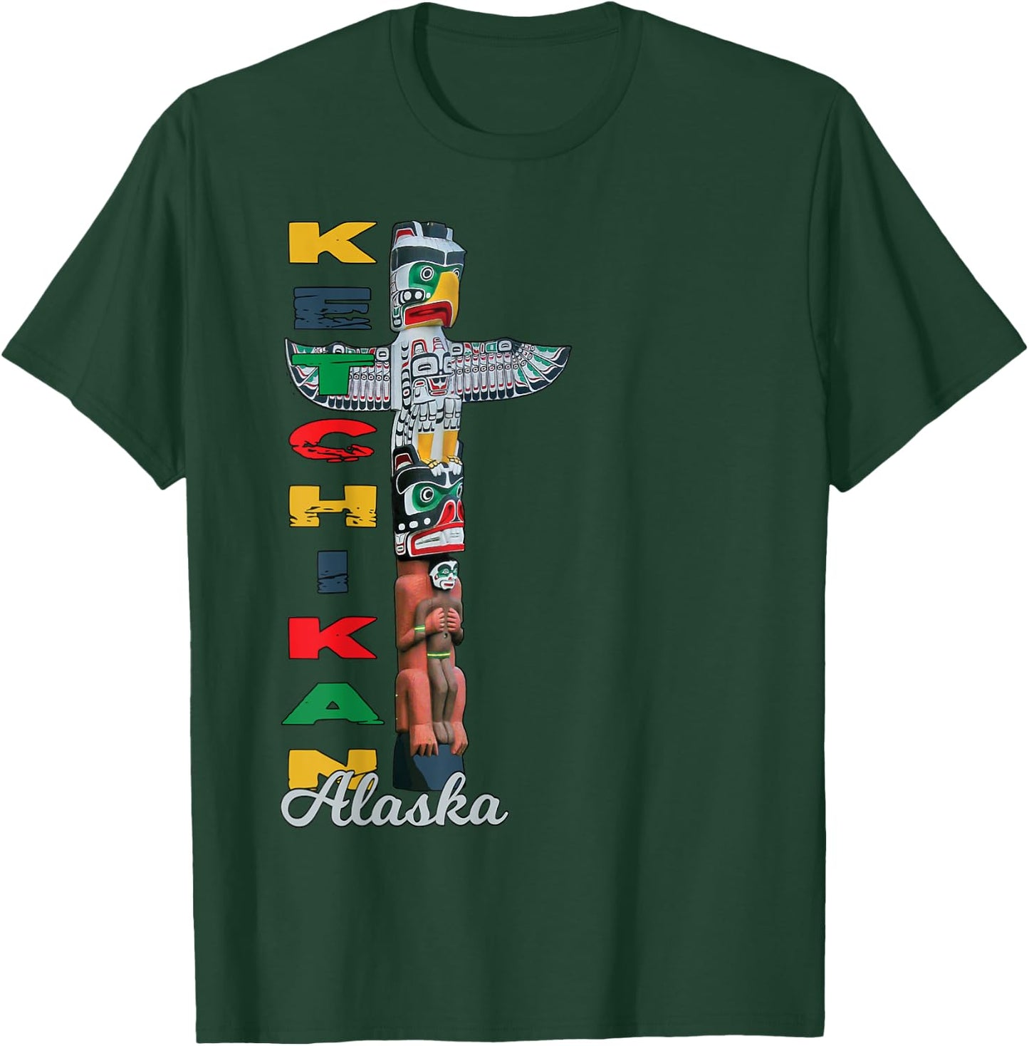 Ketchikan Alaska Totem Pole Native Art Souvenir Keepsake T-Shirt - T-Shirt | Forest