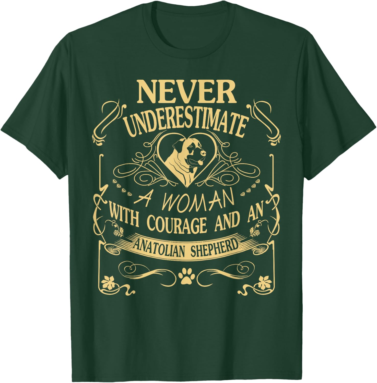 A Woman With Courage And an Anatolian Shepherd T Shirt T-Shirt - T-Shirt | Forest