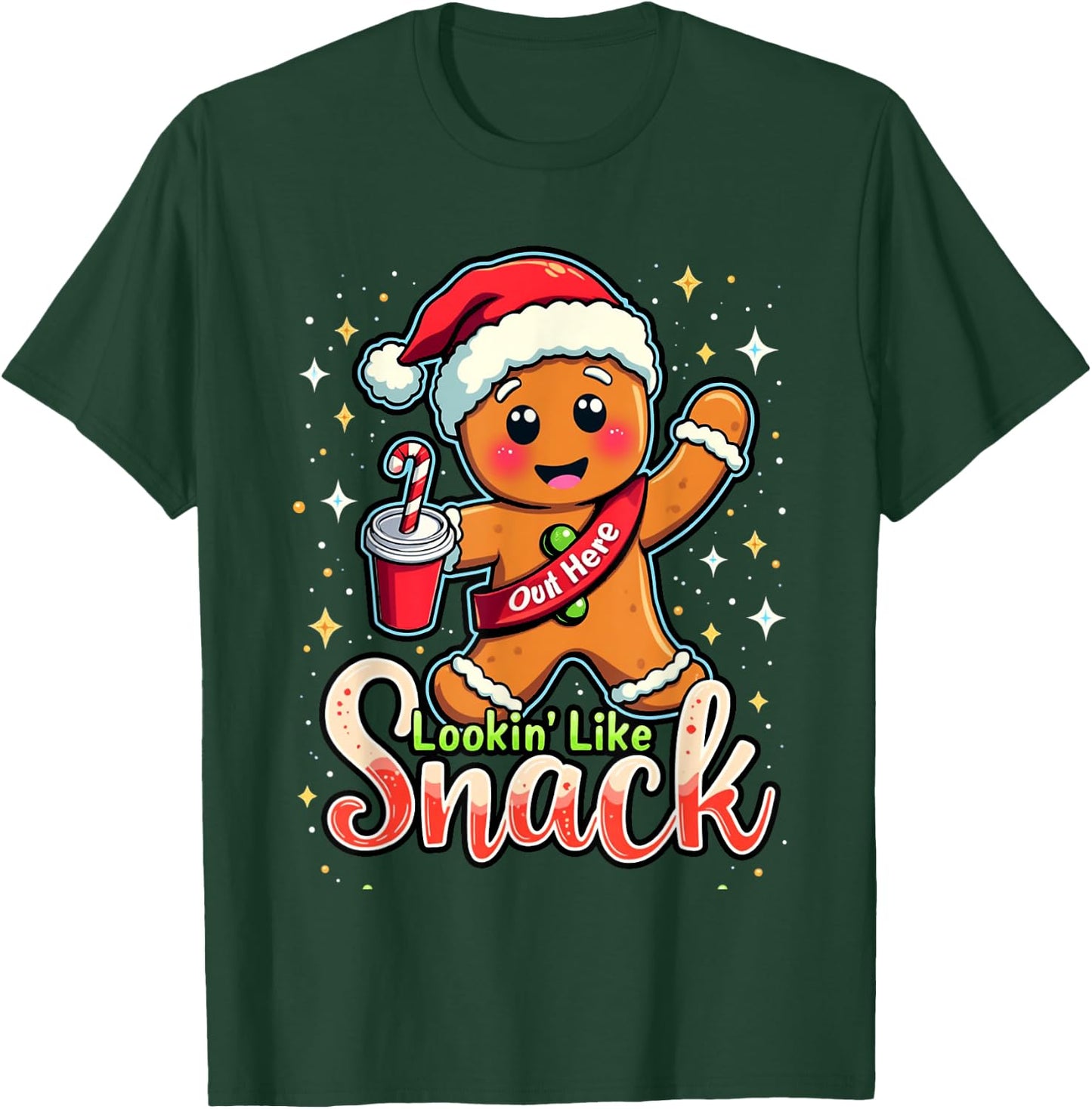 out here looking like a snack christmas funny BouJee Xmas T-Shirt - T-Shirt | Forest