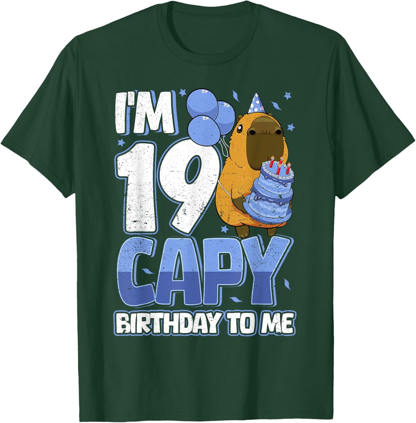 19 Years Capy Birthday to me Boys 19th Birthday Capybara T-Shirt - T-Shirt | Forest