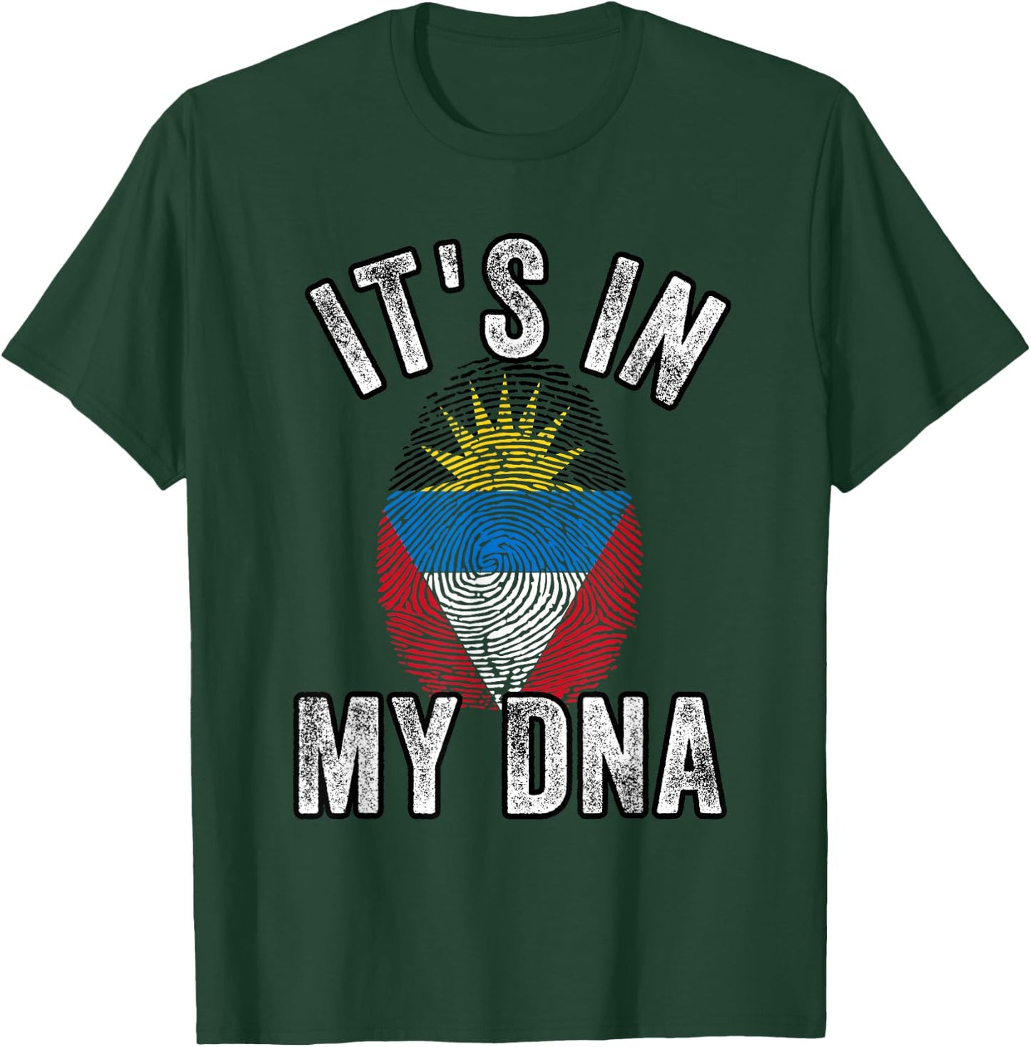 Funny it's in my DNA Antigua and barbuda flag Fingerprint T-Shirt - T-Shirt | Forest