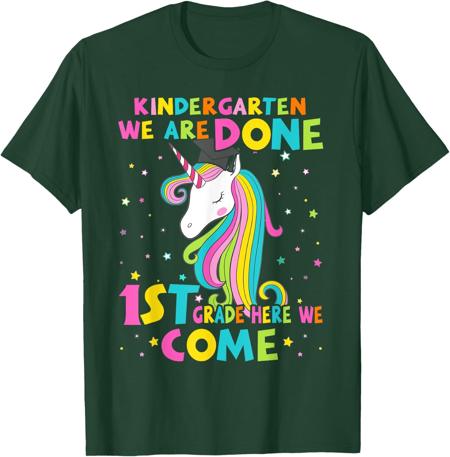 Kindergarten Graduation Magical Unicorn Gift T-Shirt - T-Shirt | Forest