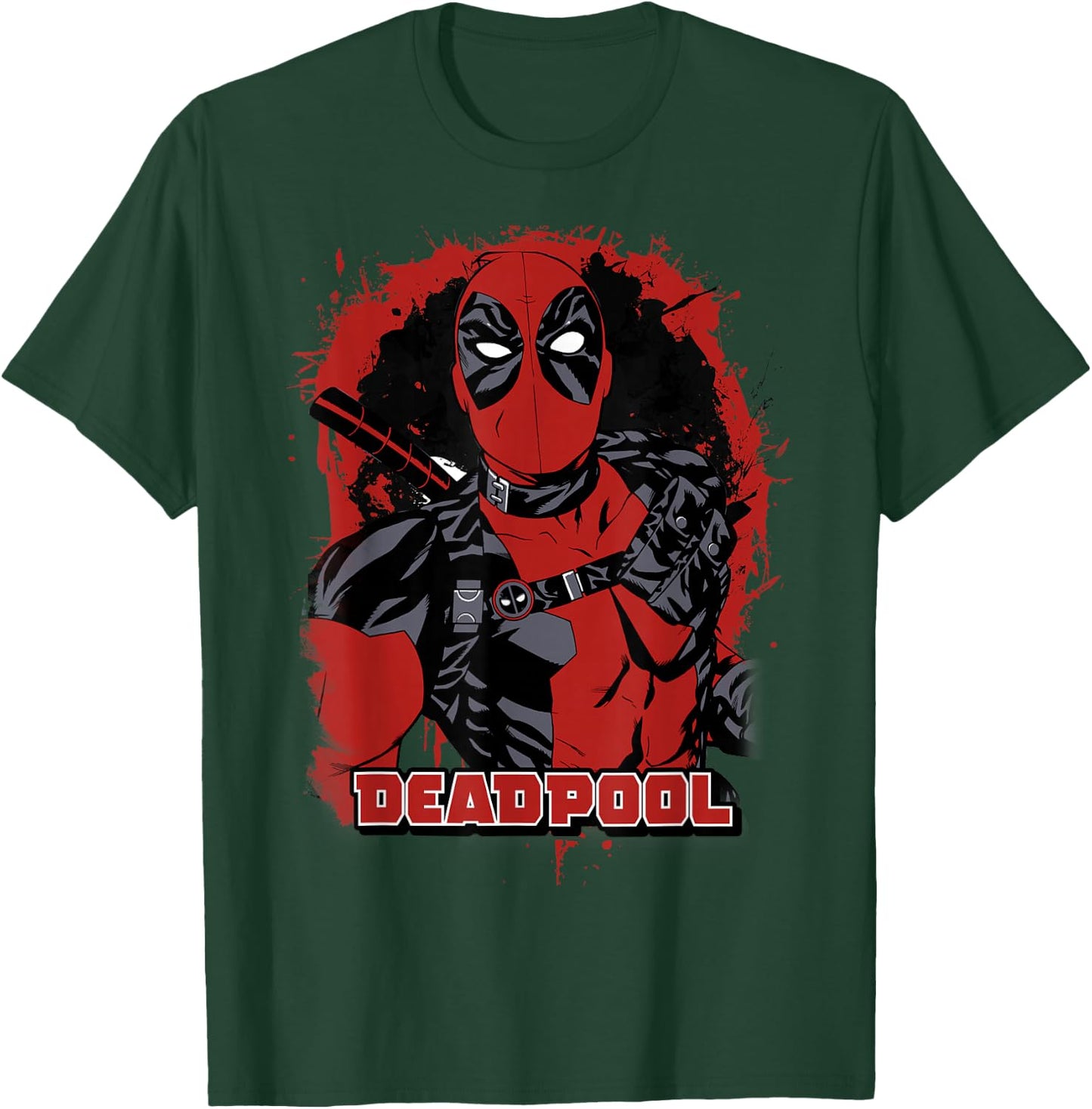 Marvel Deadpool Paint Splatted Super Hero Graphic T-Shirt - T-Shirt | Forest