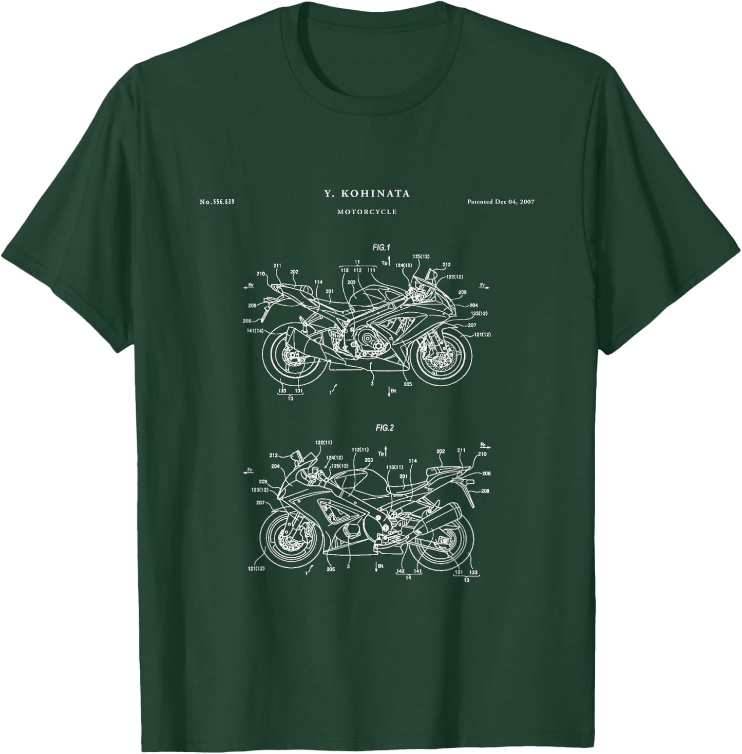 Patent Shirts Hayabusa Patent - Black Adult Cycling Retro-Modern T-Shirt - T-Shirt | Forest