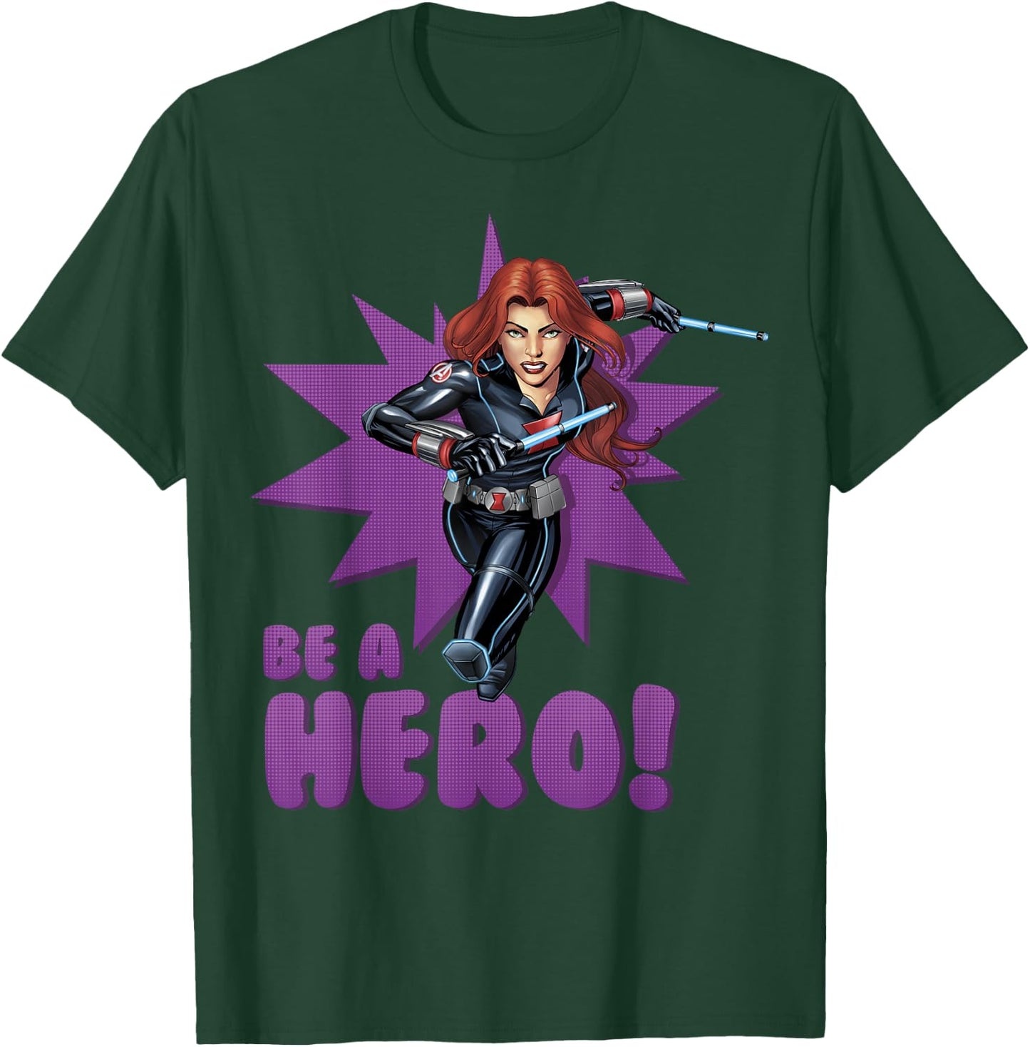Marvel Black Widow Avengers Assemble BE A Hero! T-Shirt - T-Shirt | Forest