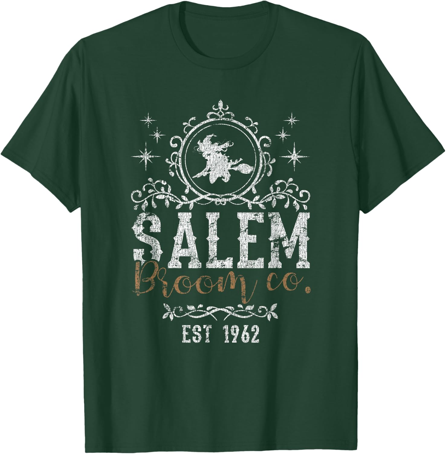 Witches Salem Broom Company Grunge Halloween Women's Witch T-Shirt - T-Shirt | Forest