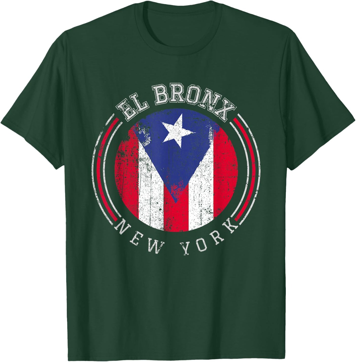El Bronx design - Puerto Rico boricua bandera Flag Varsity T-Shirt - T-Shirt | Forest