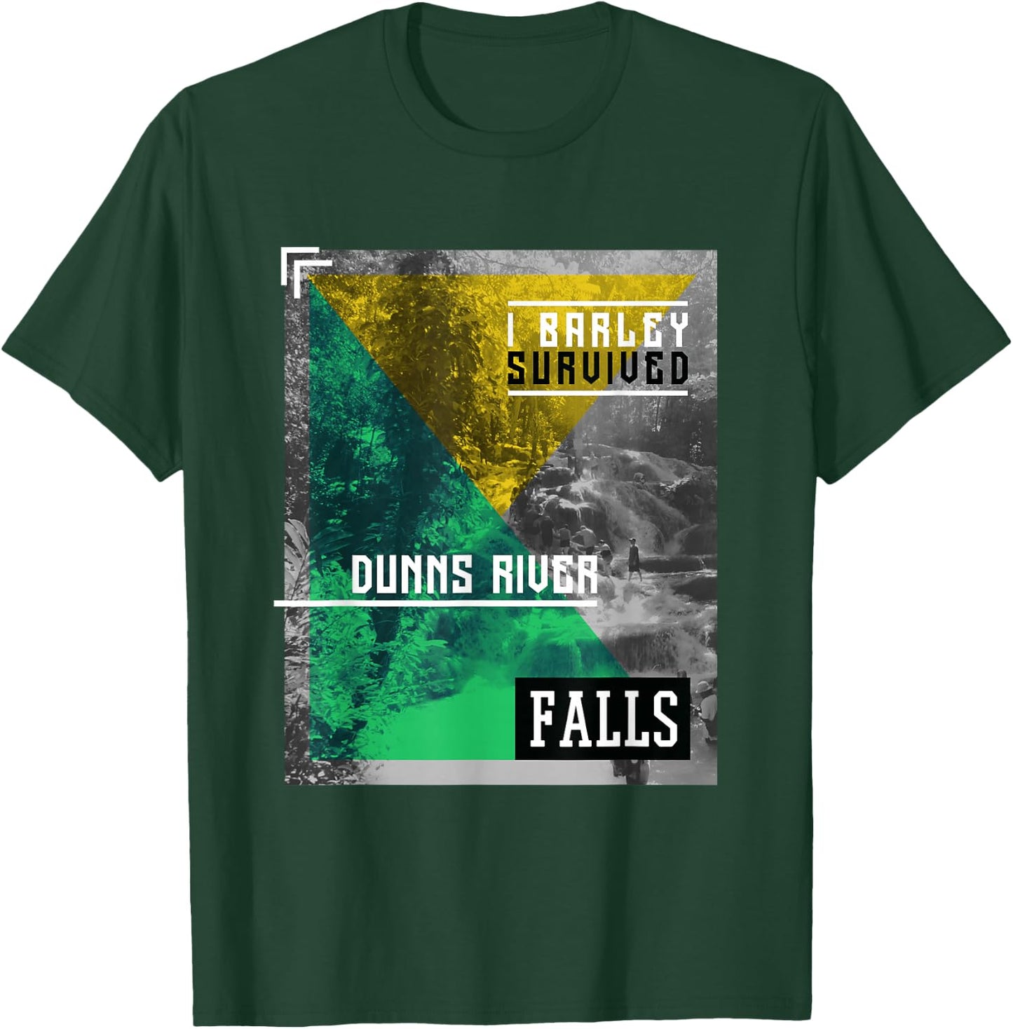 Barely Survived Dunns River Falls Jamaica Holiday T-Shirt - T-Shirt | Forest