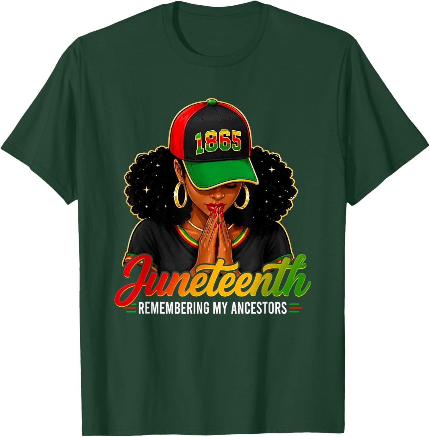 Remembering My Ancestors Juneteenth Black African Women T-Shirt - T-Shirt | Forest