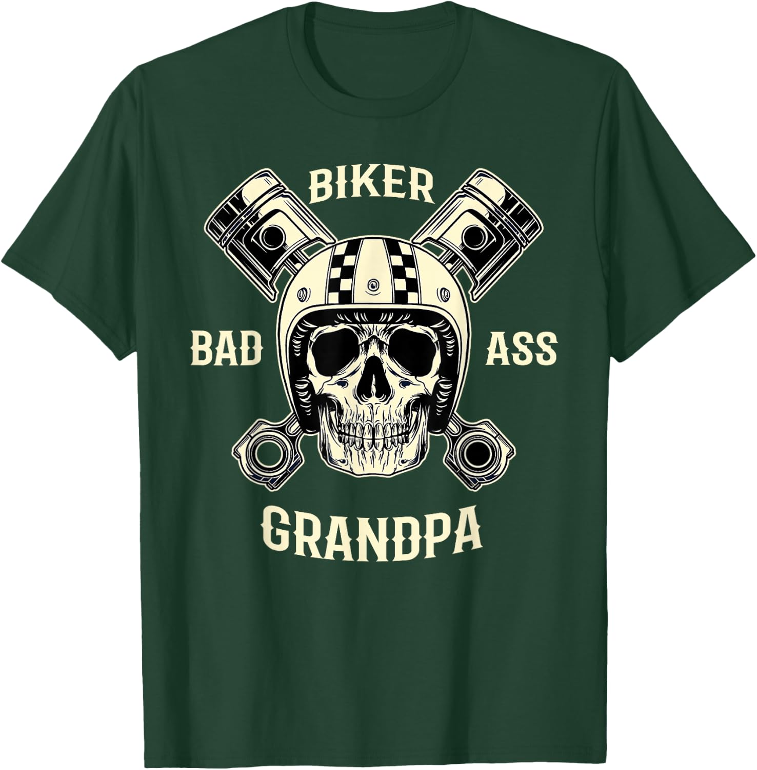 Bad Ass Biker Grandpa Motorcycle Father's Day Gift T-Shirt - T-Shirt | Forest