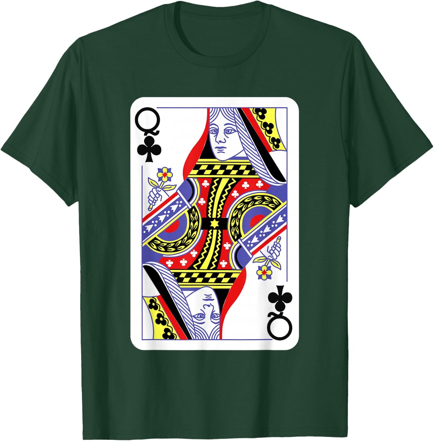 Queen of Clubs Playing Cards Halloween Costume Casino Easy T-Shirt - T-Shirt | Forest