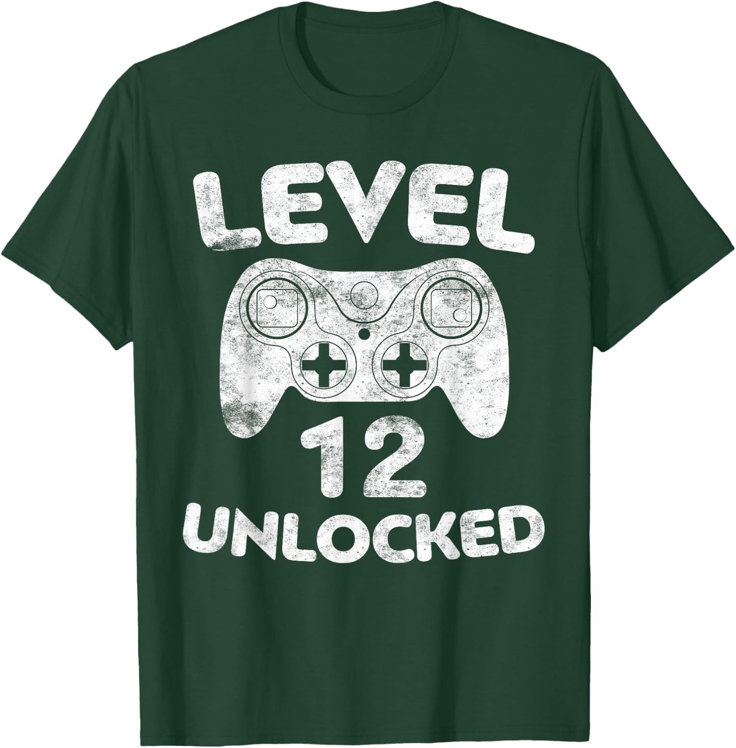 Level 12 Unlocked Shirt Boy Girl Video Gamer 12th Birthday T-Shirt - T-Shirt | Forest