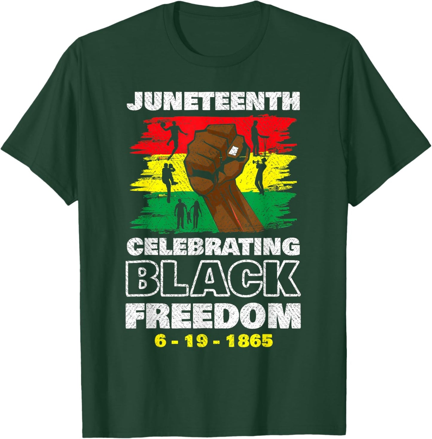 Celebrating Juneteenth 1865 Black Freedom Celebration T-Shirt - T-Shirt | Forest