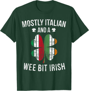 Italian Wee Bit Irish Italy Patrick Day Gifts T-Shirt - T-Shirt | Forest