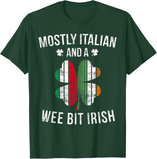 Italian Wee Bit Irish Italy Patrick Day Gifts T-Shirt - T-Shirt | Forest