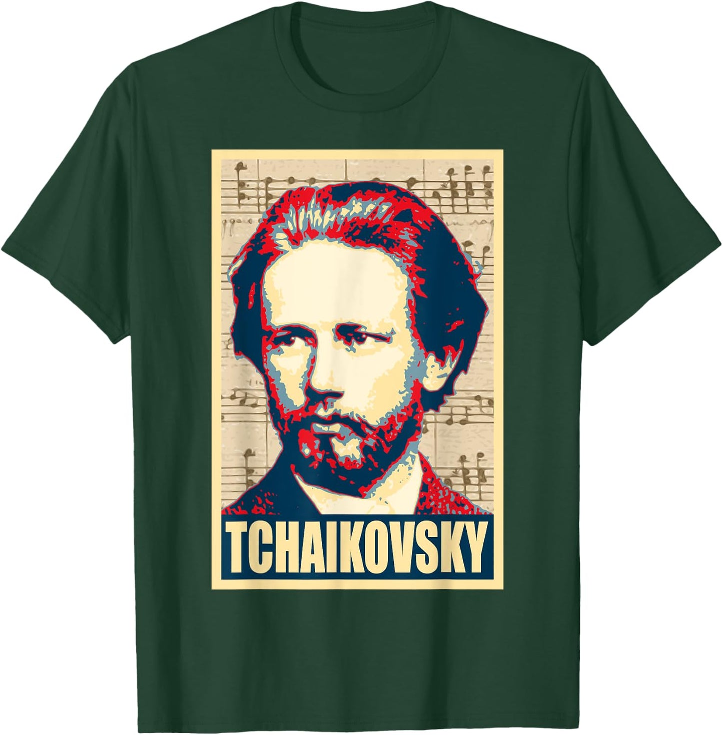 Tchaikovsky Classical Music Notes Composer T-Shirt - T-Shirt | Forest